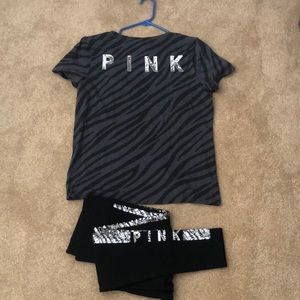 Victoria Secret Pink Leggings and T-Shirt